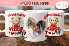 Cute Valentines Photo Mug Wrap template PNG for Sublimation Product Image 2
