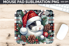 Watercolor Bunny Mouse Pad Sublimation - Christmas PNG Product Image 1