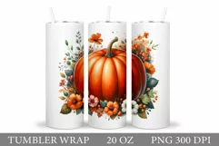 Fall Pumpkin Tumbler Design. Fall Tumbler Sublimation Product Image 1