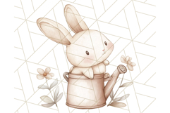 Spring Bunnies PNG Watercolor Bunny Clipart, Pastel Easter Product Image 4