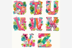 Tropical Drinks Collage Alphabet PNG | Summer Letter Clipart Product Image 3