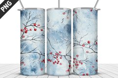 Christmas Flowers Tumbler Wrap | Sublimation Design | Tumble Product Image 3