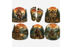 Vintage Bigfoot Camping Clipart PNG, 12 Sasquatch Outdoor Product Image 5