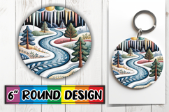 Cheerful Circle Coasters Design PNG, Winter Product Image 1
