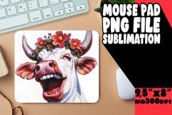 Lighthearted Farm Cow Watercolor Mouse Pad PNG Product Image 1