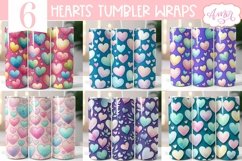 BUNDLE hearts tumbler wraps PNG sublimation Valentine&#039;s day Product Image 1