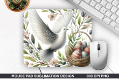 Dove Mouse Pad Sublimation, Easter Mouse Pad PNG Design Product Image 1