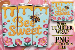 Joyful vibes 20oz tumbler wrap, Bee Quote Product Image 1