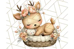 Woodland Nursery Baby Animals Clipart, Cute Animals Png Product Image 4