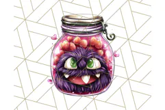 Halloween Monster Clipart PNG, Monsters in Jars, Spooky Png Product Image 4