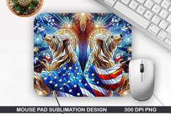Dog Mouse Pad Sublimation, 4th Of July Mouse Pad PNG Product Image 1