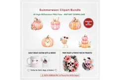 Summerween Clipart Bundle PNG, Pastel Halloween Summer Product Image 8