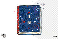 4th of July Books Reading Clipart Product Image 1