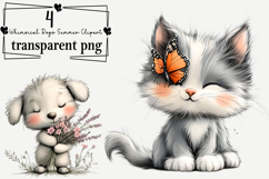Whimsical Dogs Summer Clipart Watercolor PNG Product Image 1