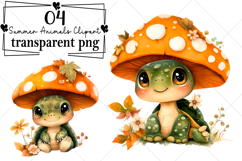 Whimsical Summer Animals Clipart Watercolor PNG Product Image 1