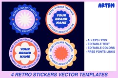 4 Retro Sticker Print Templates | Groovy Print-Then-Cut Product Image 1