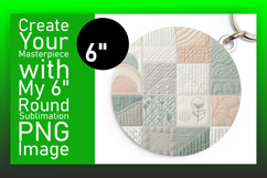 Whimsical Round Design Keychain Template , Patchwork Product Image 1