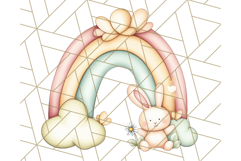 Pastel Plushie Rainbow Clipart PNG, Nursery Baby Animals Png Product Image 4