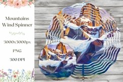 3D Mountains Wind Spinner, Nature Landscape Wind Spinner PNG Product Image 1