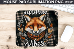 Watercolor Cat Mouse Pad Sublimation - Thanksgiving PNG Product Image 1