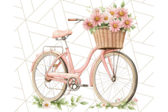 Bicycle with Flowers PNG, Pastel Spring Floral Bike Clipart Product Image 4