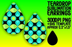 Neon Vibrance Teardrop Earring Sublimation Design Product Image 1