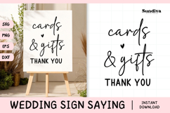 Wedding Sign Saying SVG | Cards &amp; Gifts Thank You Product Image 1