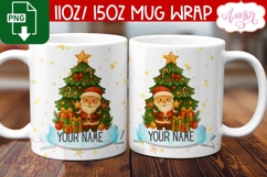 Custom Christmas mug wrap PNG, Santa mug PNG Product Image 2