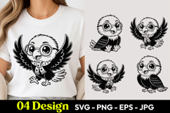 Cute Flying Owl SVG PNG Product Image 1