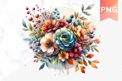 Autumn Botanical Sublimation - Clipart PNG Design Product Image 1