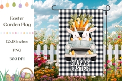 Easter Truck Garden Flag Sublimation, Happy Easter Print Product Image 1