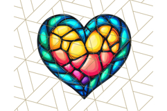 Stained Glass Hearts and Butterflies Clipart PNG Product Image 4
