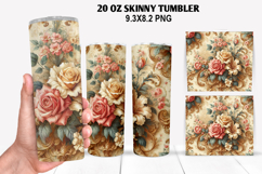 Flower Skinny Tumbler 20oz Wrap Design, Animal Tumbler Wrap Product Image 1