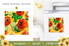 Cartoon Food Magnet Print, Cartoon Tomato Magnet Product Image 1