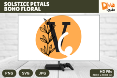 Solstice Petals Boho Floral Monogram Product Image 1
