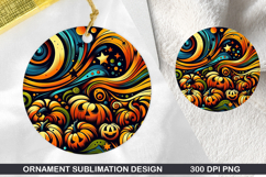 Halloween Stained Glass Ornament PNG, Digital Download File Product Image 1