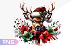 Christmas Deer Sublimation - Clipart PNG Design Product Image 1