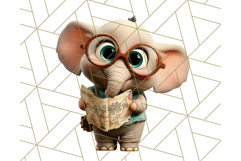 Cute Safari Animal Clipart with Jungle Accessories Png Product Image 4