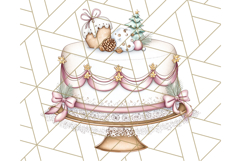 Christmas Cake Clipart PNG, Cottagecore Holiday Desserts Product Image 4