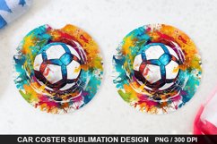 Soccer Ball Car Coaster - Coaster Sublimation Design Product Image 1