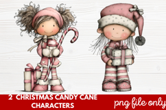 Christmas Candy Cane Characters Clipart Product Image 1