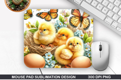 Chicks Mouse Pad Sublimation, Animals Mouse Pad PNG Design Product Image 1
