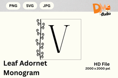 Leaf Adorned Monogram - Botanical Alphabet Letters Product Image 1