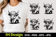 Cute Farm Bull SVG PNG Product Image 1
