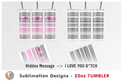 6 Adults Love Hidden Message Patterns - 20oz Skinny Tumbler. Product Image 7