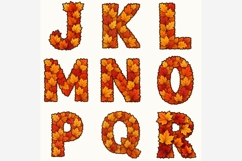 Fall Leaves Alphabet PNG Bundle, A-Z Autumn Leaf Letters Product Image 5
