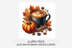 Autumn Pumpkin Spice Coffee Clipart | 13 JPG Files, Fall Product Image 7