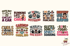 27 Funny Gym Girl Quotes PNG Bundle Fitness Sublimation Product Image 2