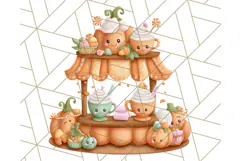 Creepy Carnival Halloween Clipart PNG with Hayride Art Product Image 4