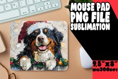 Festive Peeking Dog Design Winter Christmas Mouse Pad Product Image 1